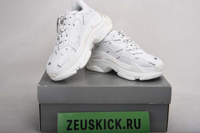 BALENCIAGA TRIPLE S TRAINERS WHITE LETTERS 541624 W09O1 8013