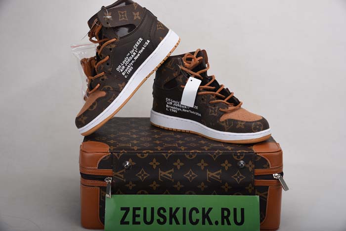 Louis Vuitton x Off-White x Air Jordan 1 Customs MENS AQ0818-158