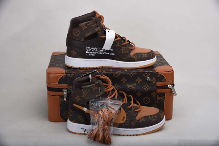 Louis Vuitton x Off-White x Air Jordan 1 Customs MENS AQ0818-158