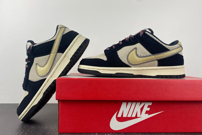 Nike Dunk Low LX Black Suede Team Gold