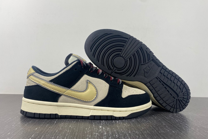 Nike Dunk Low LX Black Suede Team Gold