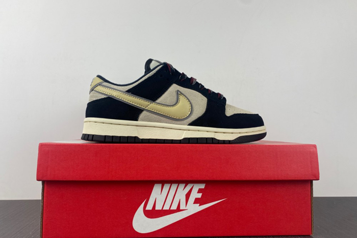 Nike Dunk Low LX Black Suede Team Gold