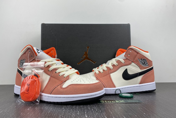 Air Jordan 1 Mid GS Orange Suede DV1336-800