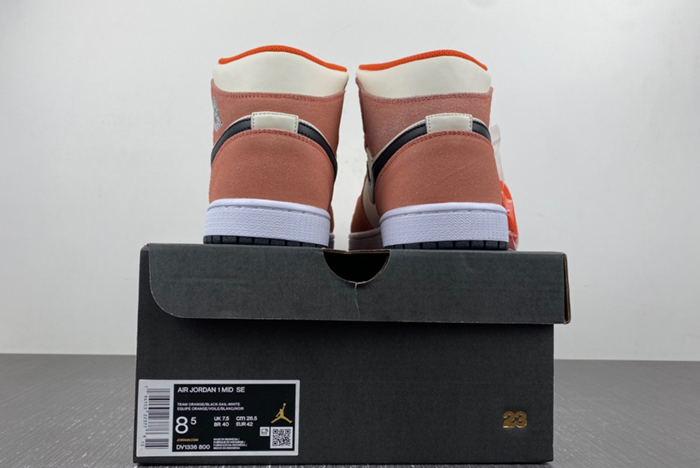 Air Jordan 1 Mid GS Orange Suede DV1336-800