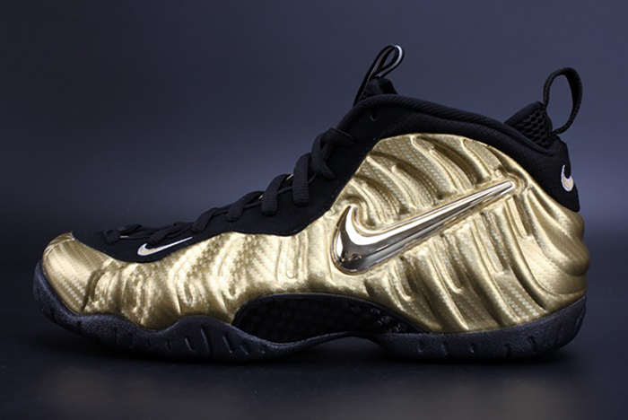 Air Foamposite Pro &quotMetallic Gold" Black mens 624041-701