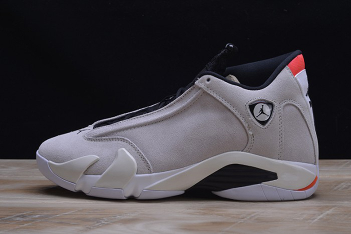 AIR JORDAN 14 RETRO &quotDESERT SAND" black/ white mens 487471-021