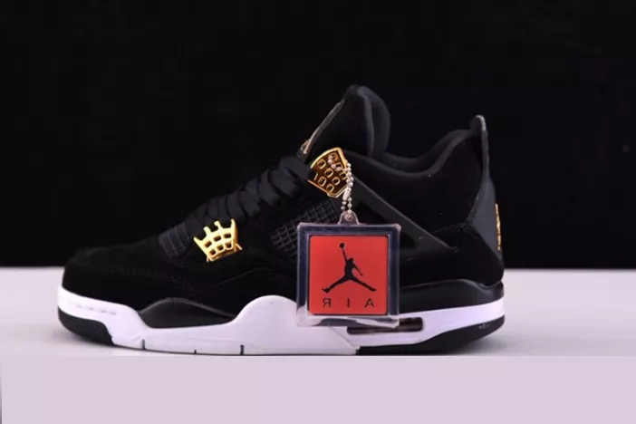 Air Jordan 4 "Royalty"  Black/Metallic Gold-White mens 308497-032