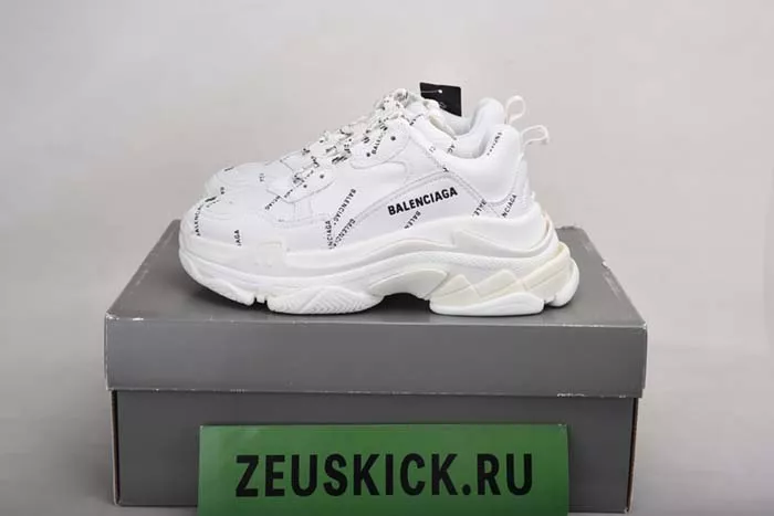 BALENCIAGA TRIPLE S TRAINERS WHITE LETTERS 541624 W09O1 8013