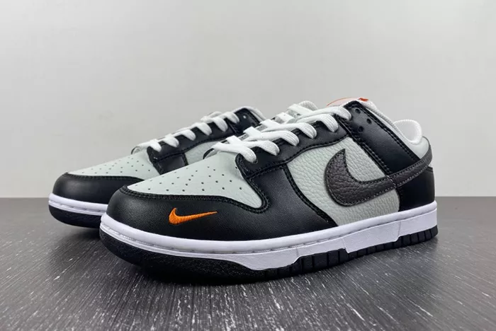 Nike Dunk Low Grey Black Orange Mini Swoosh FN7808-001